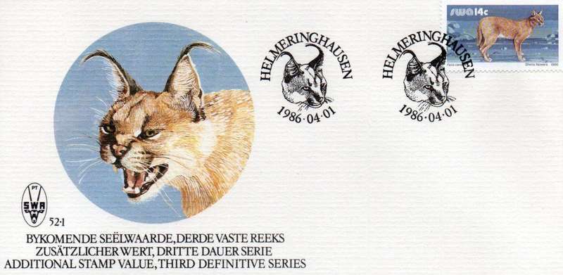 SWA FDC #52.1 ADDITIONAL STAMP VALUE 1986