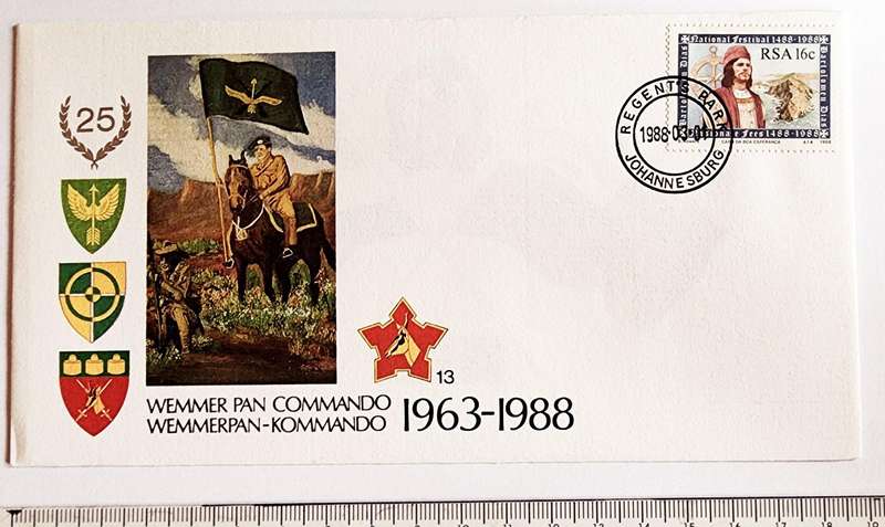 SADF FDC WEMMER PAN COMMANDO 1963-1988 #13