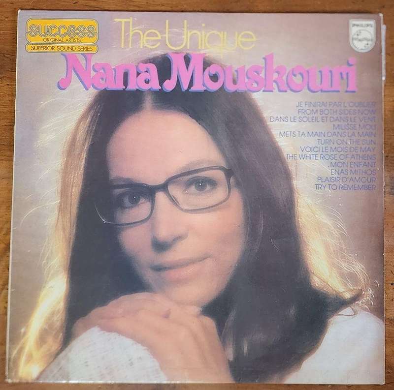 The Unique Nana Mouskouri:  Vinyl LP Record  Very-Good Quality
