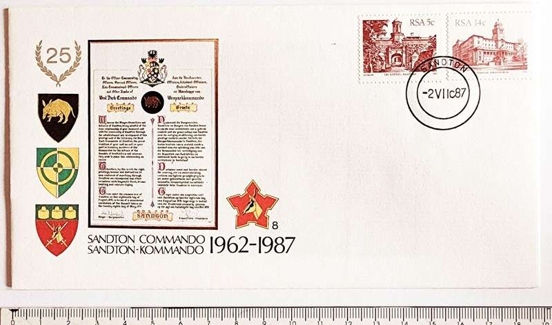 SADF FDC #8 SANDTON COMMANDO 1962-1987