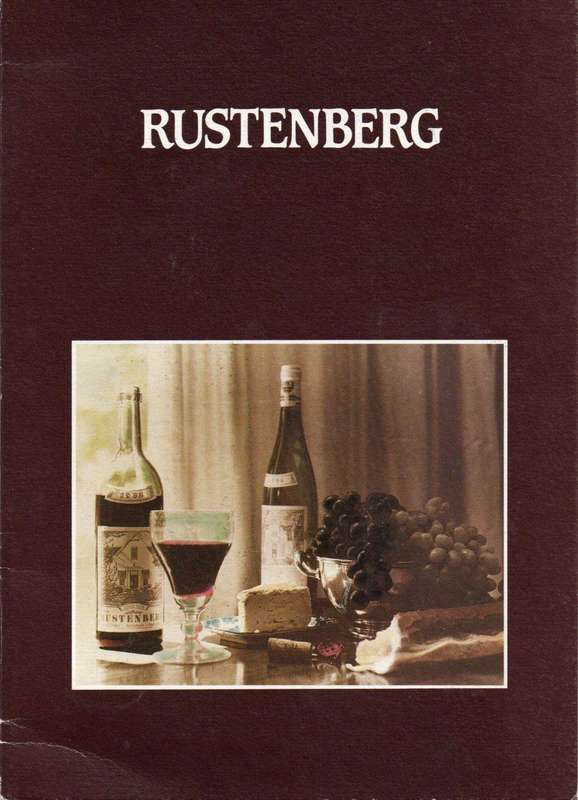 Rustenburg Wines promotional folder and postcard