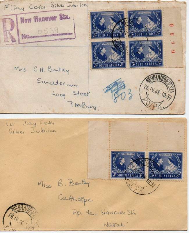FDC Silver Jubilee 1948 Two Covers