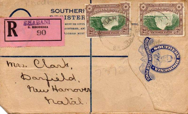 Southern Rhodesia Registered Letter