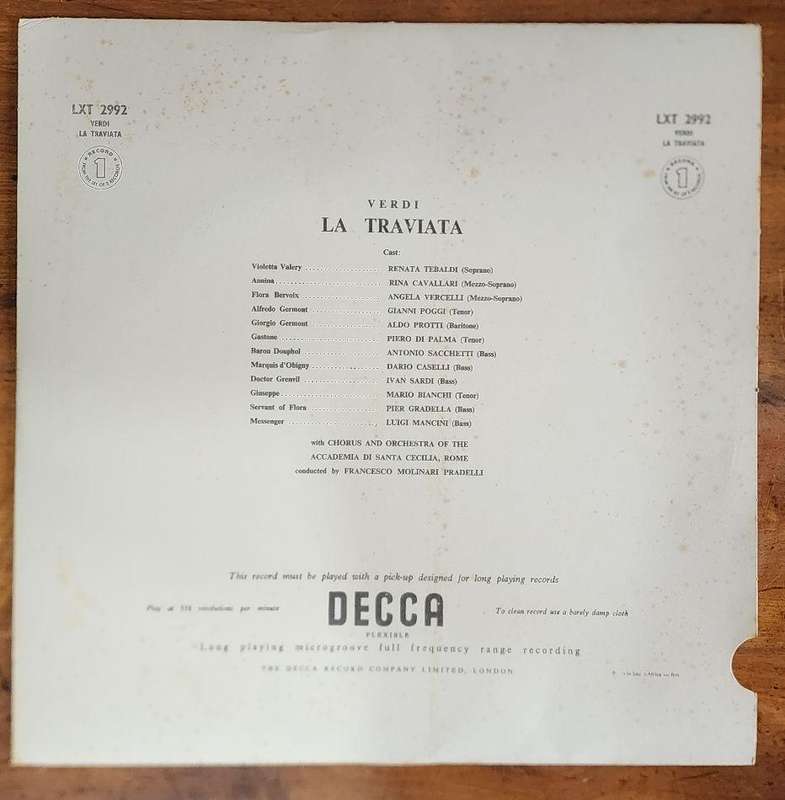 Verdi - La Traviata - Renata Tebaldi, Gianni Poggi, Aldo Protti  3 x Vinyl LP Record Box Set (VG)