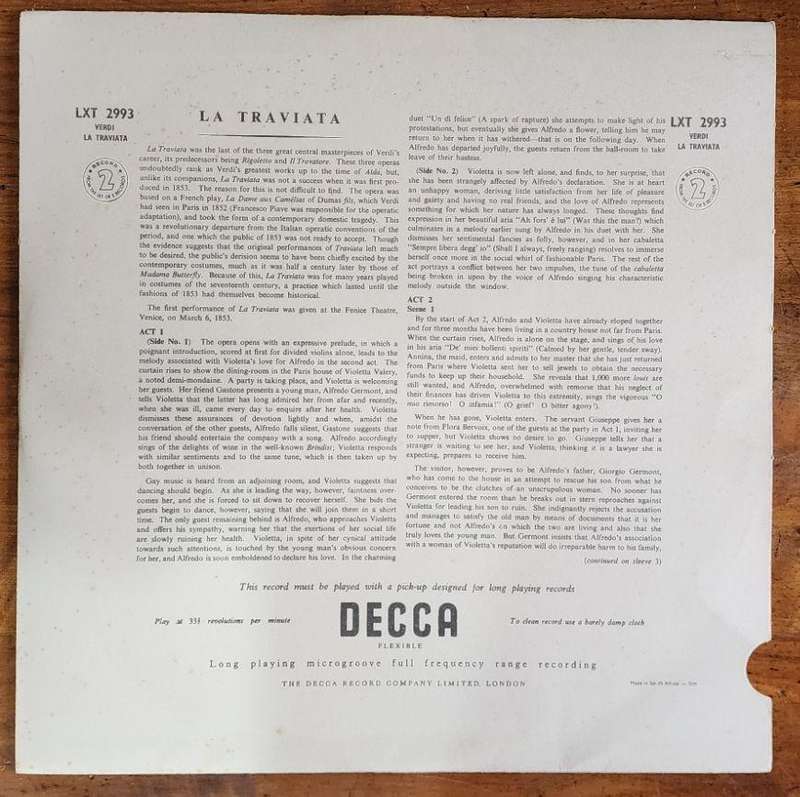 Verdi - La Traviata - Renata Tebaldi, Gianni Poggi, Aldo Protti  3 x Vinyl LP Record Box Set (VG)