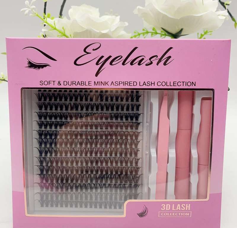 3D Mink Cluster Eyelash Extension Kit  Soft & Durable Lashes with Tools (Reusable)