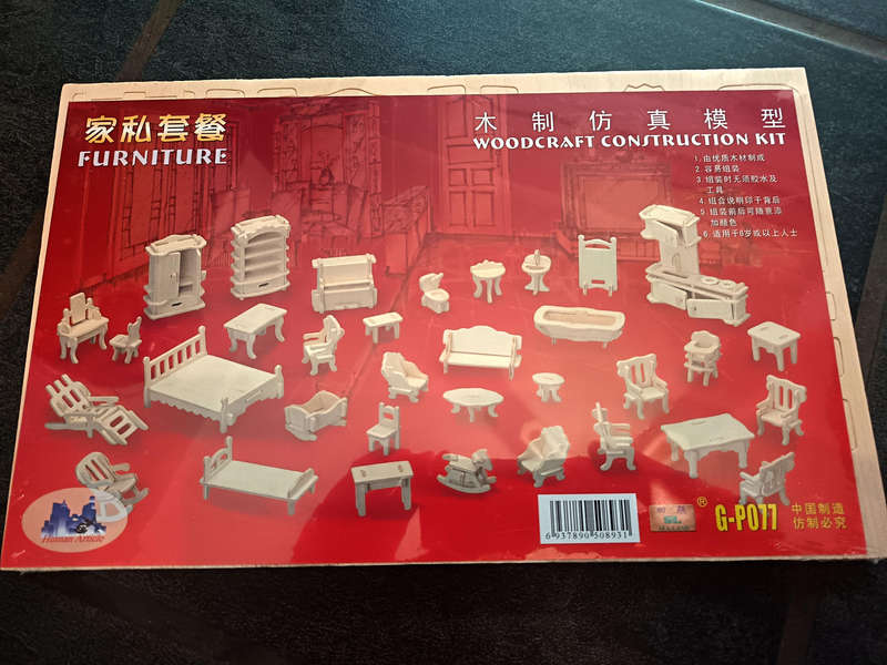 3D Puzzle, wooden furniture set