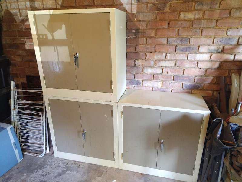 Steel Stationery Cupboard - Metal Storage Cabinets(quantity x 3) 90 x 90 x 45 cm