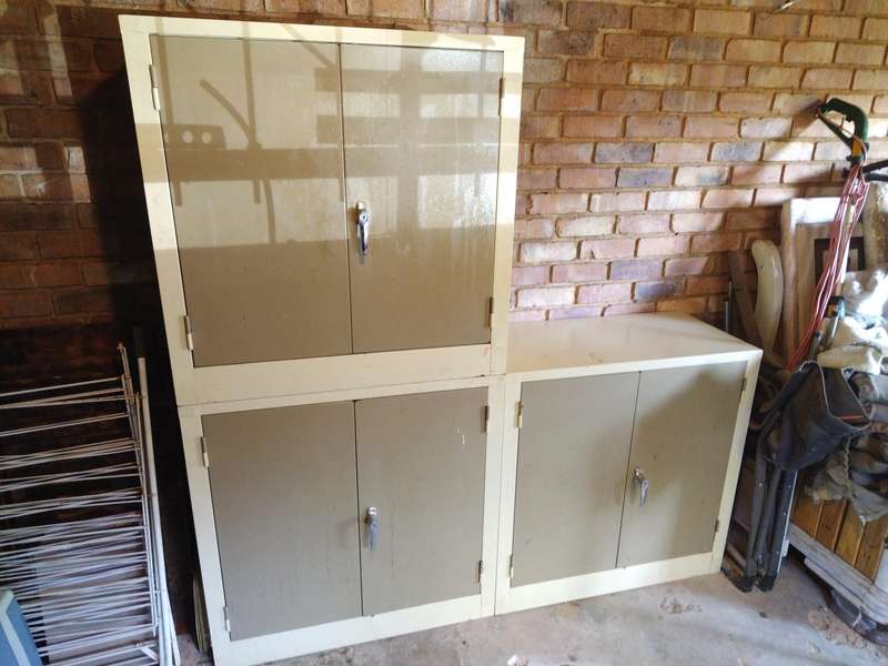 Steel Stationery Cupboard - Metal Storage Cabinets(quantity x 3) 90 x 90 x 45 cm