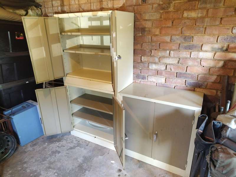 Steel Stationery Cupboard - Metal Storage Cabinets(quantity x 3) 90 x 90 x 45 cm