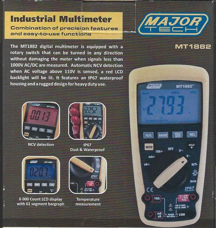 Major Tech - MT1882 Industrial Multimeter