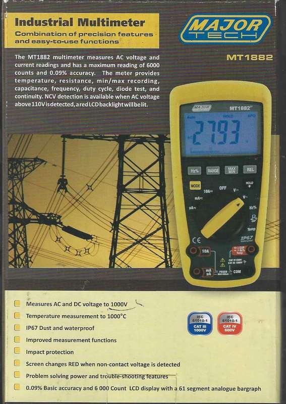 Major Tech - MT1882 Industrial Multimeter