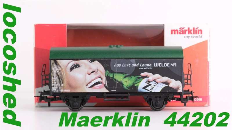H0 gauge 1/87 100 mm 2-axle DB Closed Goods/Beer wagon, mint in original box Maerklin 44202
