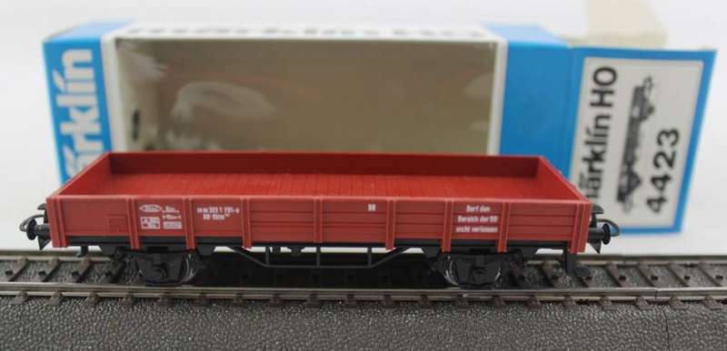 H0 gge 1/87 100 mm 2-axle DB low-sided open goods wagon, mint in orig.box Maerklin 4423