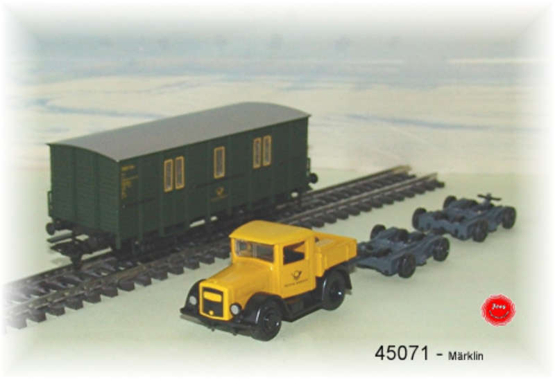 H0 gauge 1/87  RAILonROAD H.Duty Road Rig move rail waggons on Road, mint in orig.box Maerklin 45071