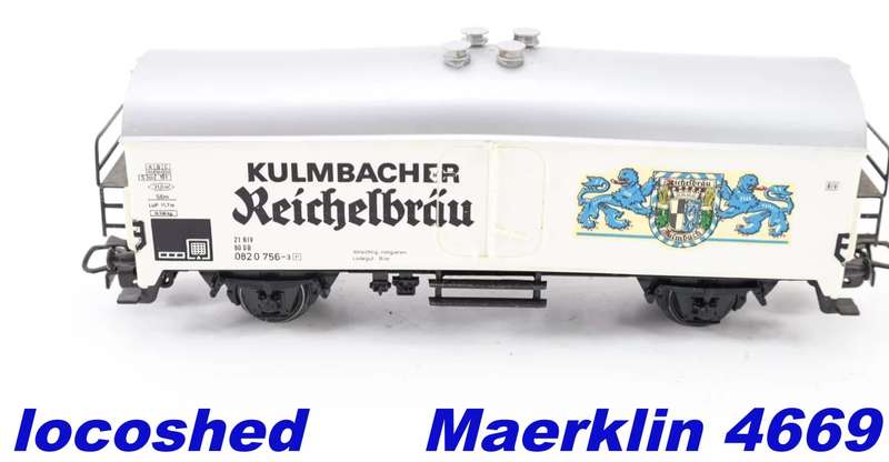 H0 gauge 1/87  100mm 2-axle 100 mm DB Closed Goods/Beer wagon, mint in orig.box Maerklin 4669