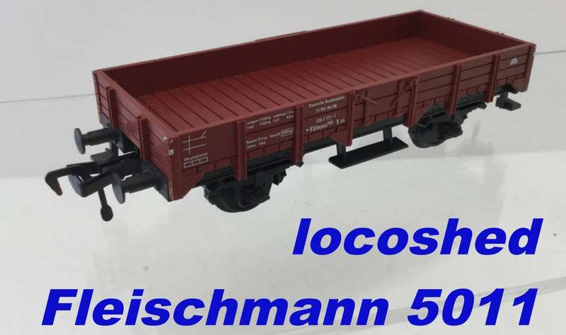 H0 gge 1/87 86 mm 2-axle DB low-sided open goods wagon, mint in orig.box Fleischmann 5011