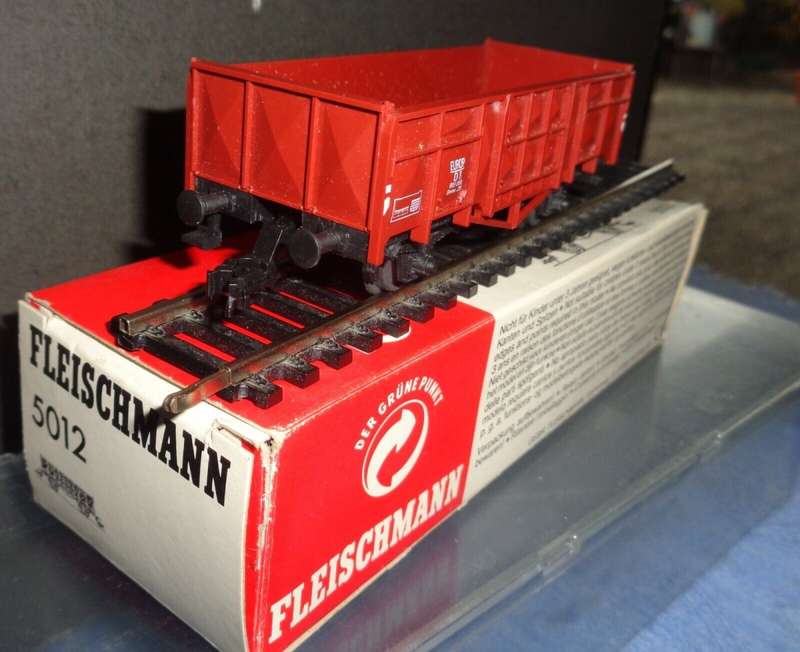 H0 gauge 1/87 86 mm 2-axle DB high-sided open goods wagon, mint in orig.box Fleischmann 5012