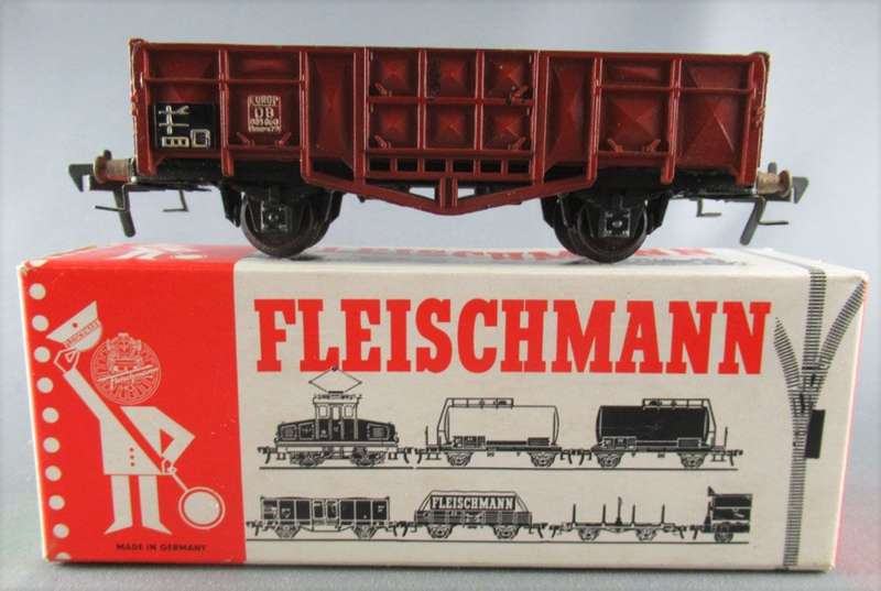 H0 gauge 1/87 86 mm 2-axle DB high-sided open goods wagon, mint in orig.box Fleischmann 5012