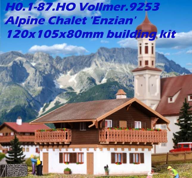 H0 gauge Alpine Chalet `Enzian` 120x105x80mm building kit #H0.1-87.HO Vollmer.9253