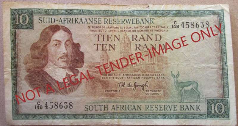 Ten Rand South Africa Serial Nr C148 458638