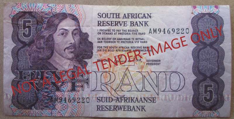Five Rand South Africa Serial Nr AM9469220