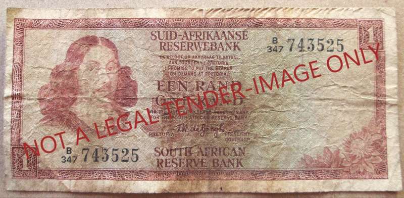 One Rand South Africa Serial Nr B347 743525