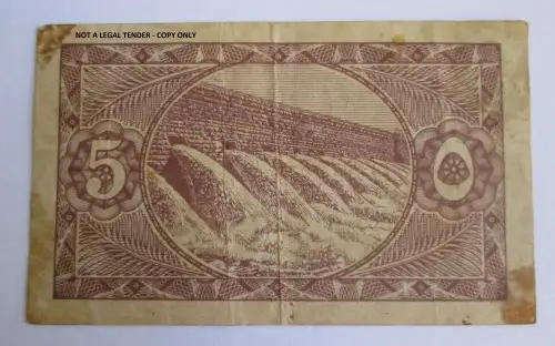 1940 Egypt 5 Piastres Law No  50/1940