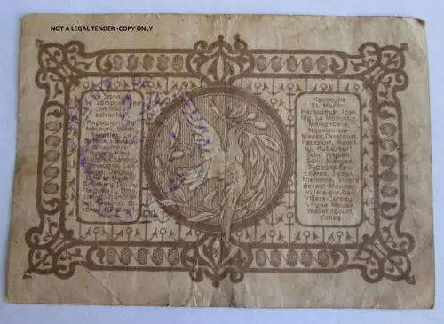 1917 Ardennes Supply Syndicate for the Sedan 2 Francs