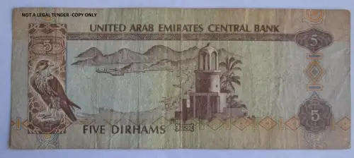 Five Dirhams United Arab Emirates Serial No 166015799