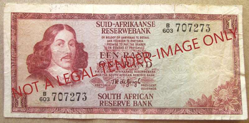 One Rand South Africa Serial Nr B603 707273