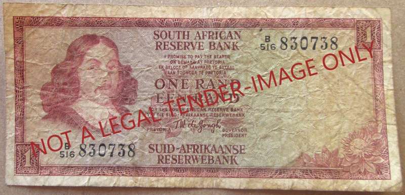 One Rand South Africa Serial Nr B516 830738