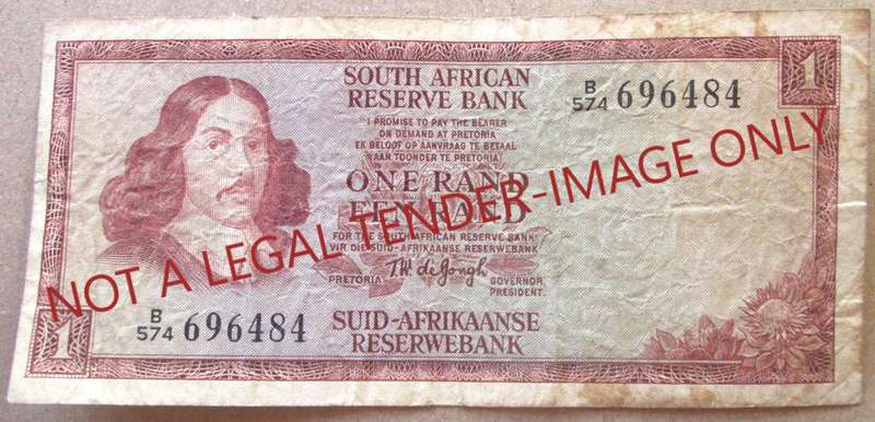One Rand South Africa Serial Nr B574 696484