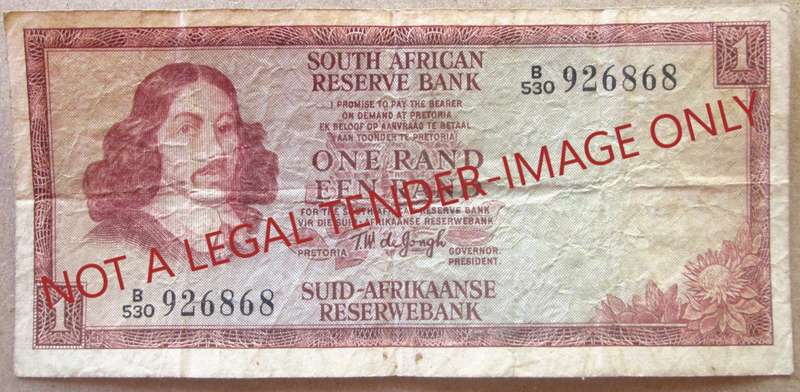One Rand South Africa Serial Nr B530 926868