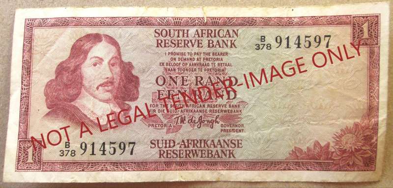 One Rand South Africa Serial Nr B378 914597