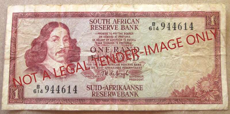 One Rand South Africa Serial Nr B614 944614