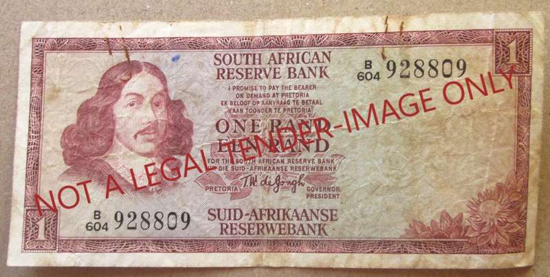 One Rand South Africa Serial Nr B604 928809
