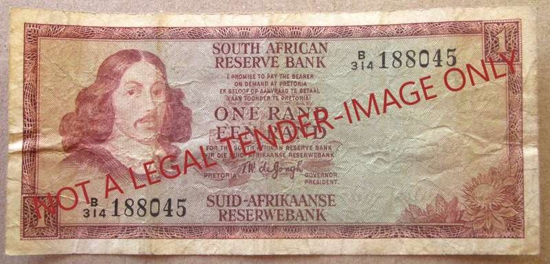 One Rand South Africa Serial Nr B314 188045