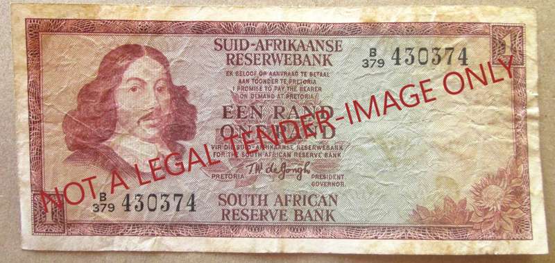 One Rand South Africa Serial Nr B379 430374