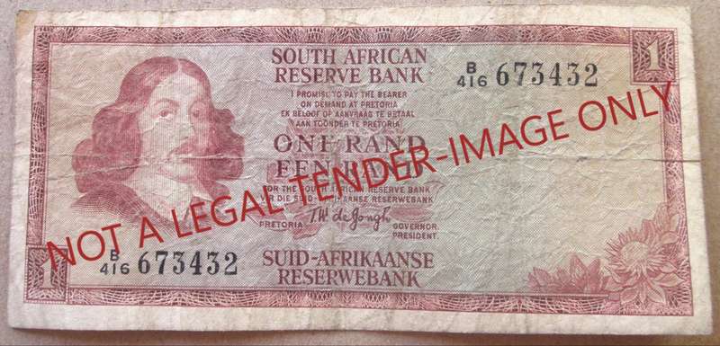One Rand South Africa Serial Nr B416 673432