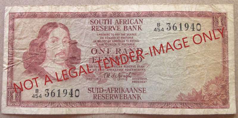 One Rand South Africa Serial Nr B454 361940