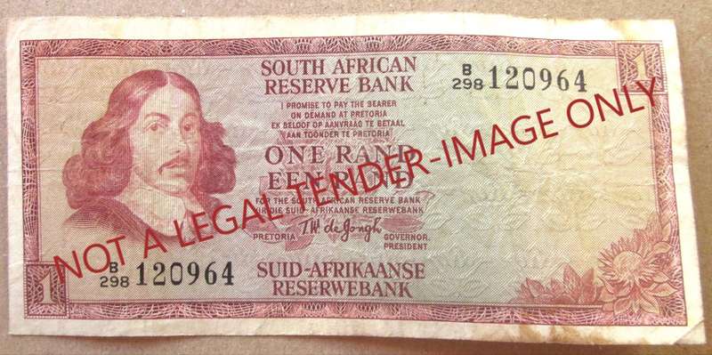 One Rand South Africa Serial Nr B298 120964