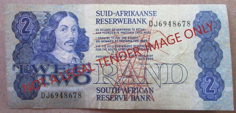 Two Rand South Africa Serial Nr DJ6948678