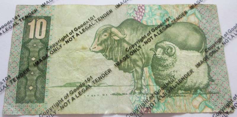 Ten Rand Republic of South Africa Serial Nr XX9063141 C Replacement Note