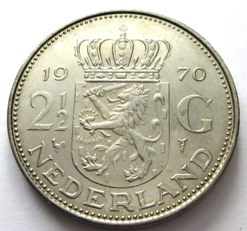 1970 Netherlands 2 Half Gulden
