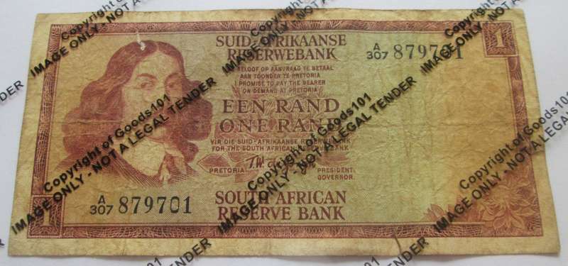 One Rand Republic of South Africa Serial Nr A307 879701