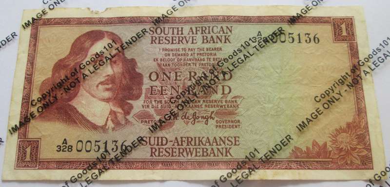 One Rand Republic of South Africa Serial Nr A328 005136