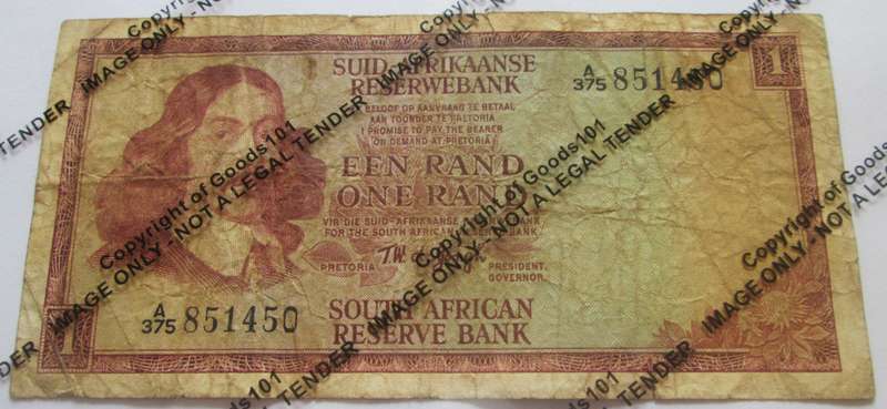One Rand Republic of South Africa Serial Nr A375 851450