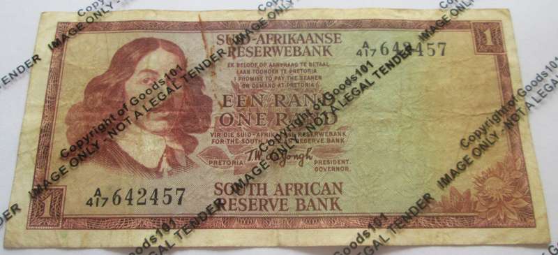 One Rand Republic of South Africa Serial Nr A417 642457