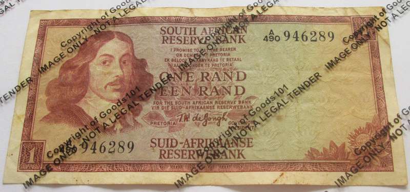 One Rand Republic of South Africa Serial Nr A490 946289